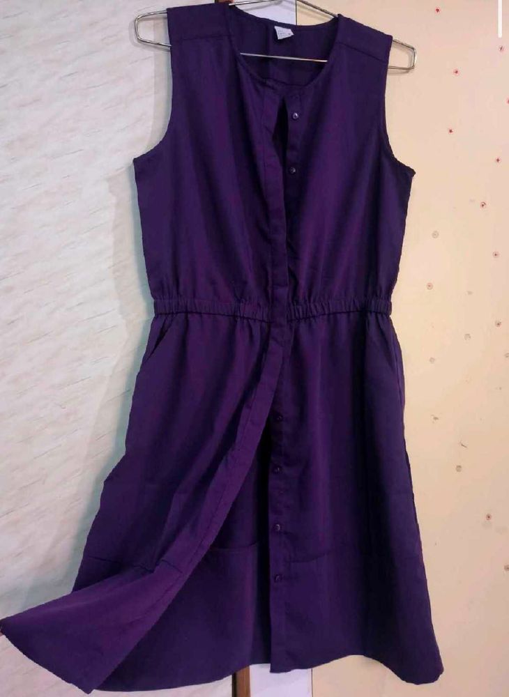 Purple Button-Up Midi Dress 💜
