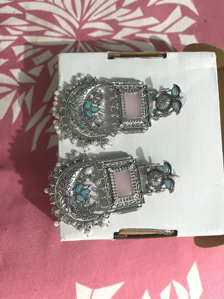 Beautiful Oxidized Jhumka Earrings
