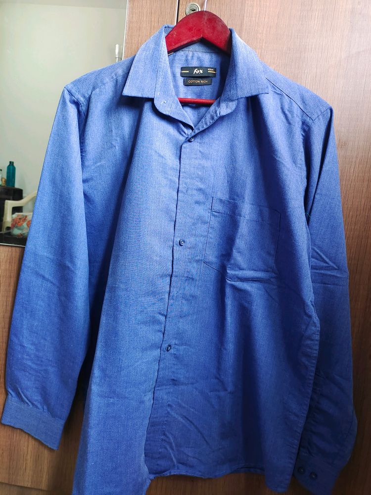 Men Formal Shirt - Plain Blue