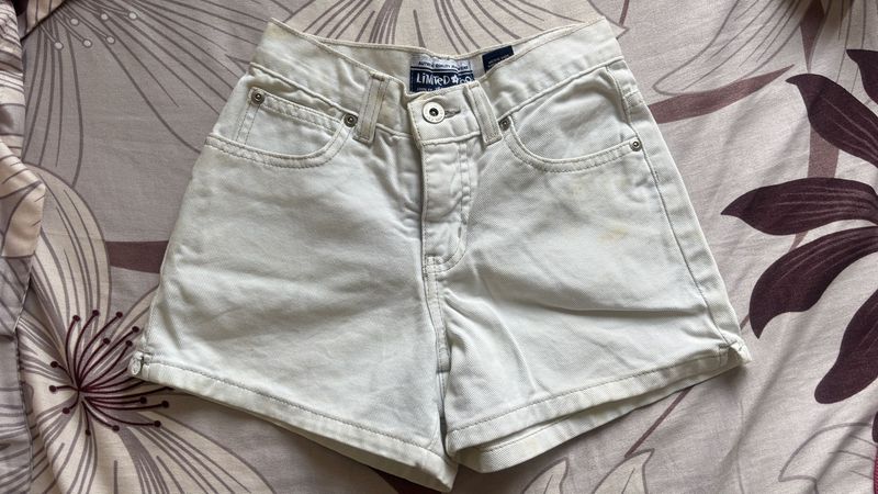 white denim shorts
