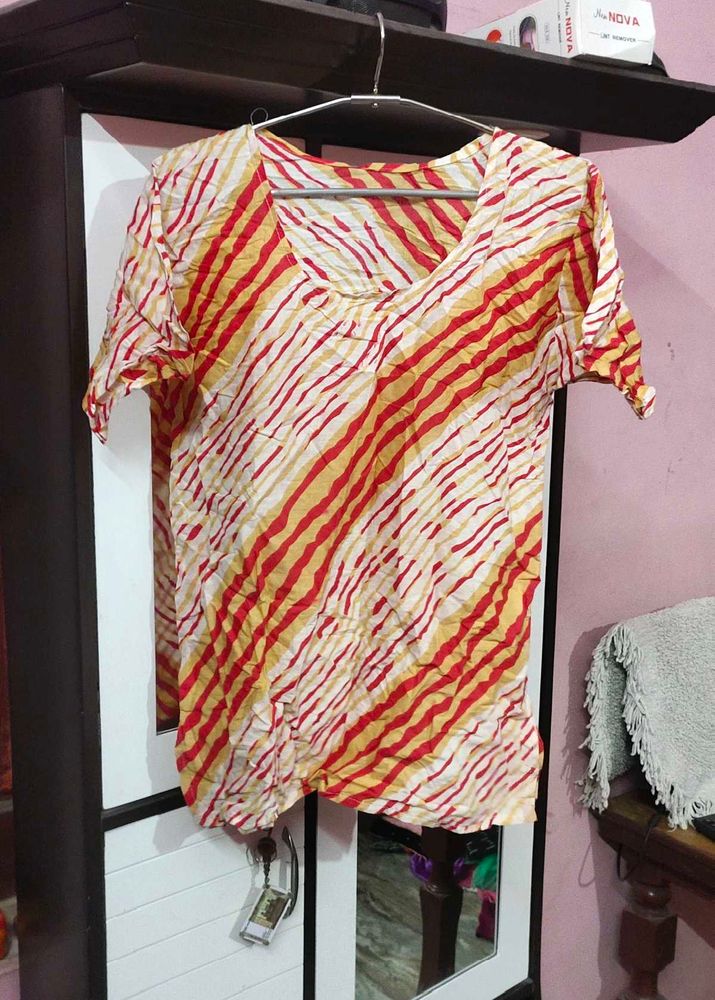 Striped V-Neck Top