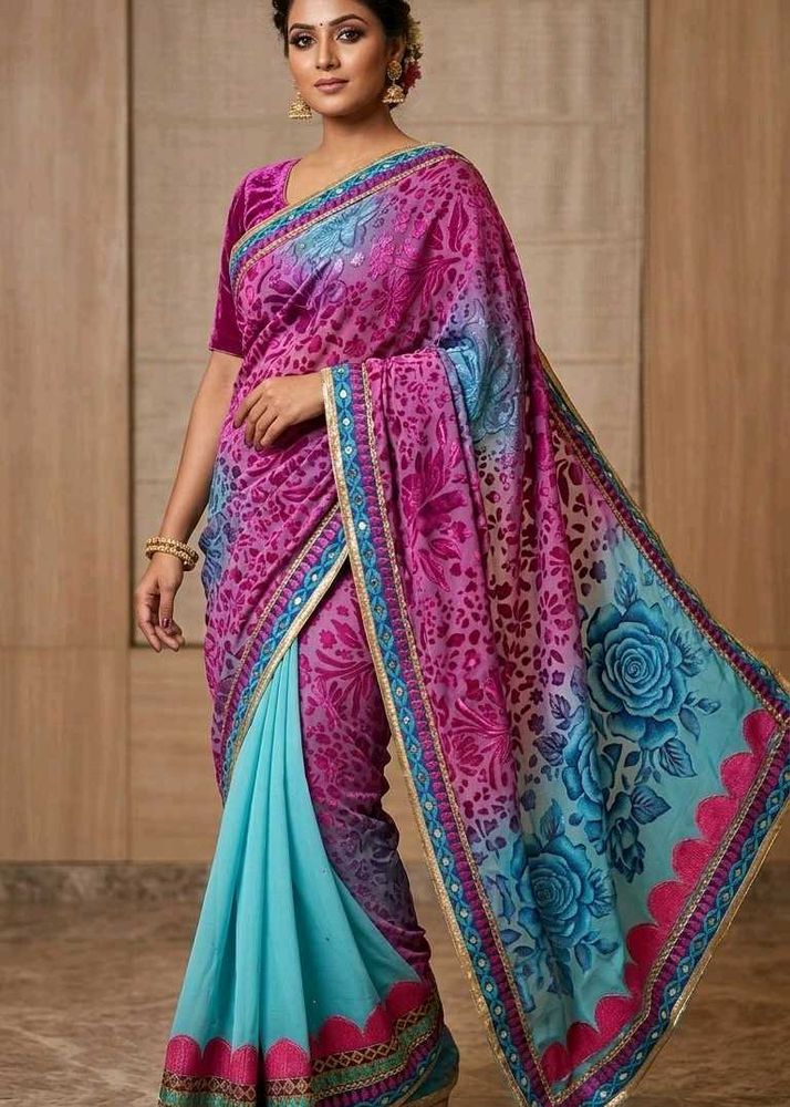 Stunning Ombre Y2k Saree