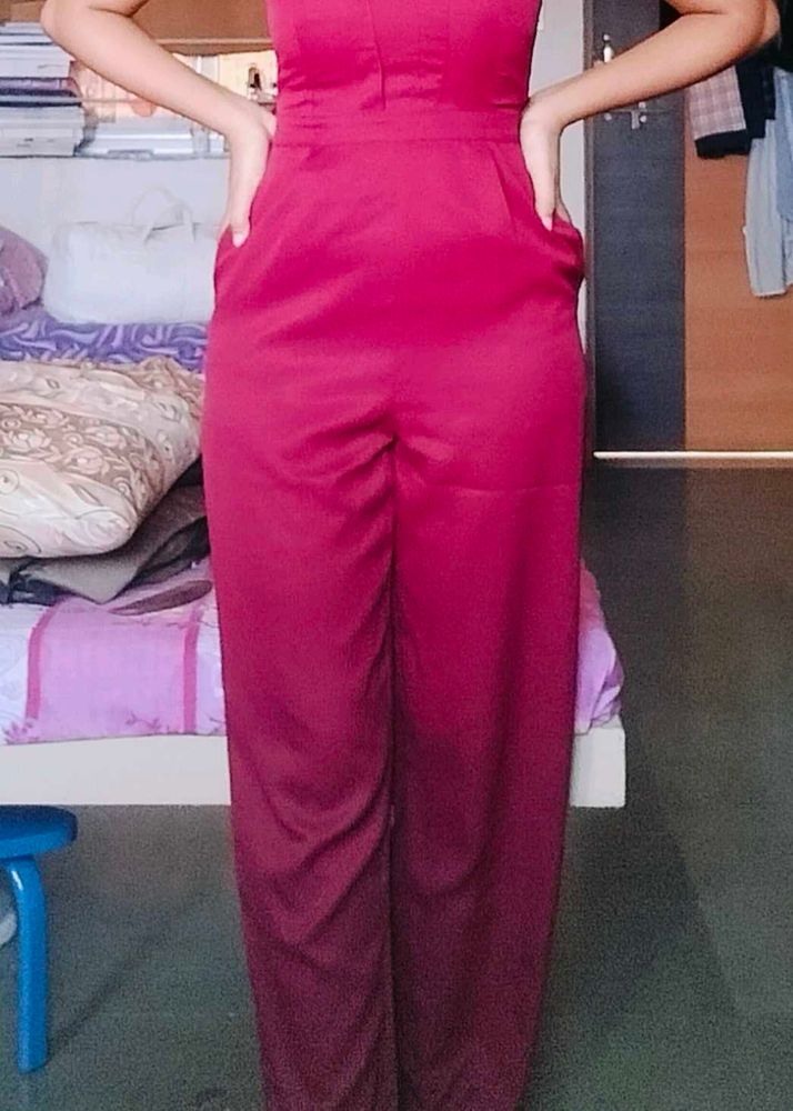 Elegant Maroon Jumpsuit