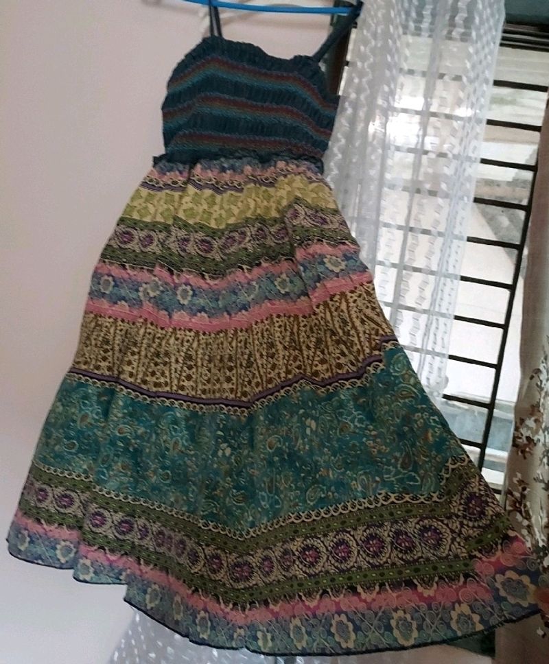 Pretty Frock Multicolor Cotton Used Like New