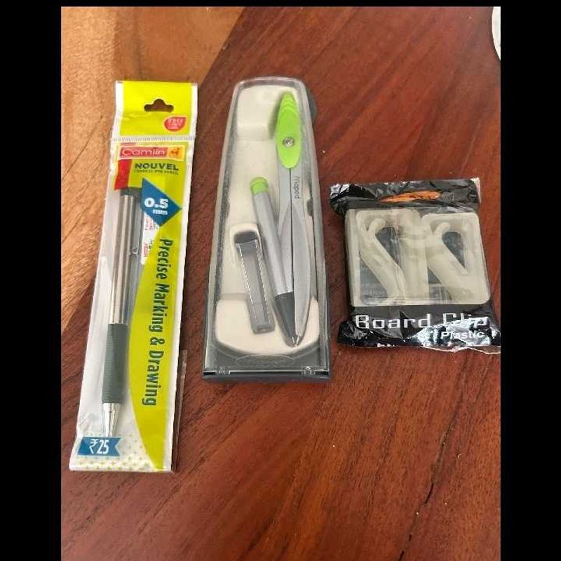 Board Clip, Drawing Pencil, Protractor
