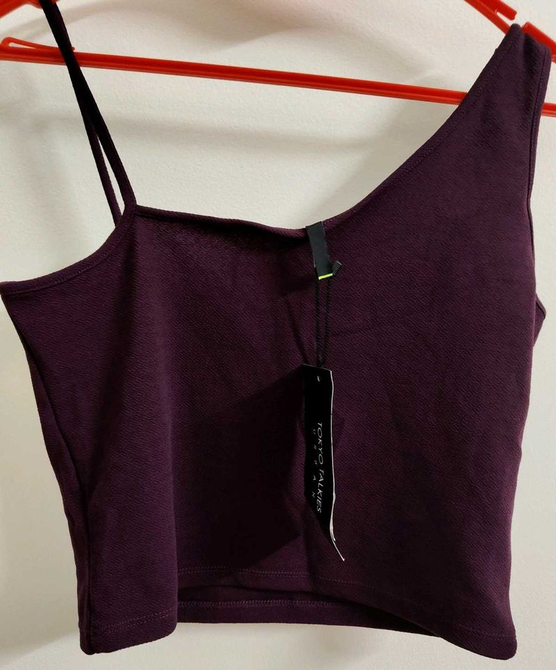 Stylish One-Shoulder Ring Detail Top
