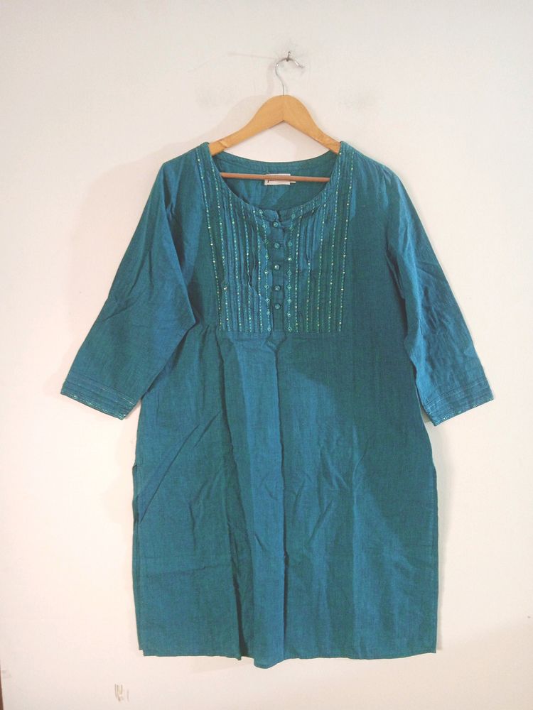 Green Sequence Kurta (Women)