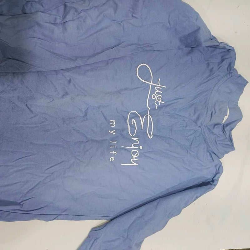Light Blue "Just Enjoy My Life" Top