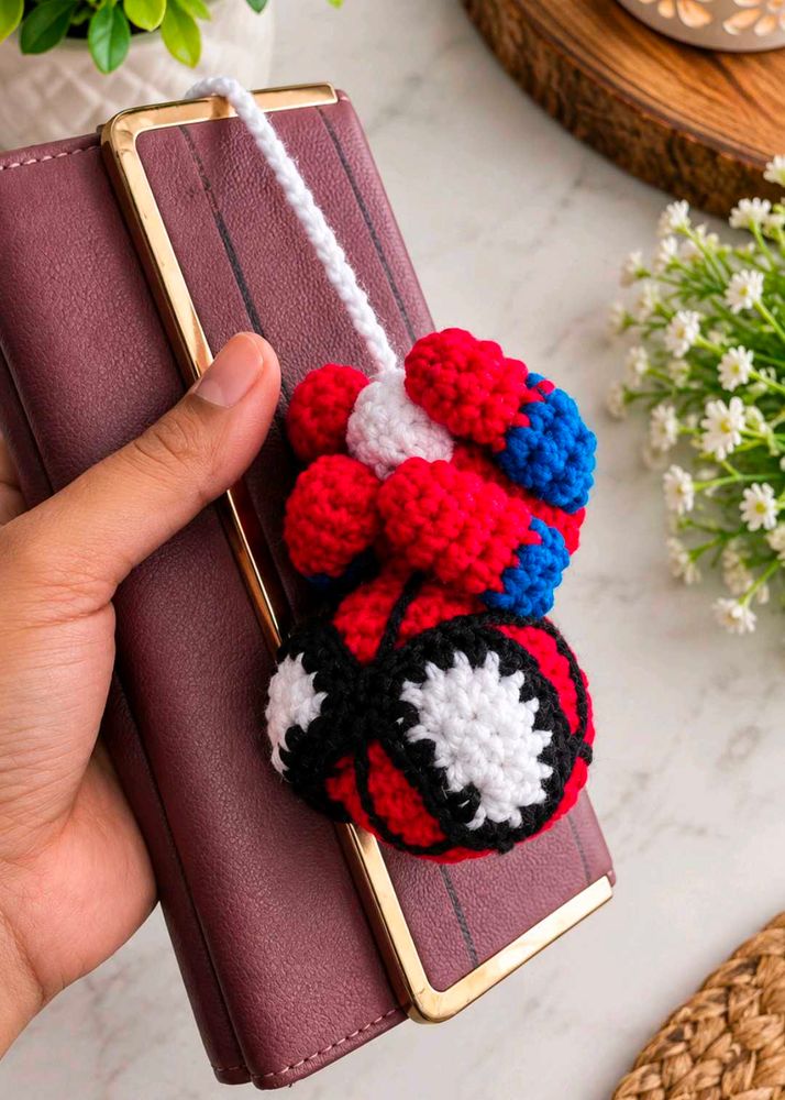 Handmade Crochet spiderman Keychain