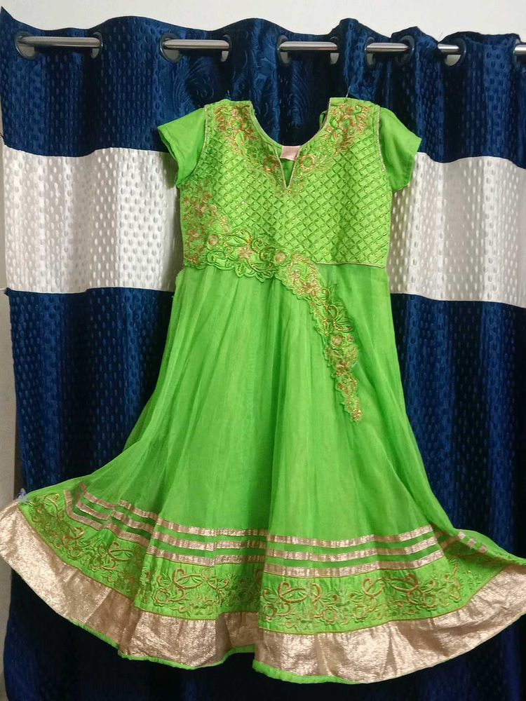 Green Embroidered Ethnic Gown