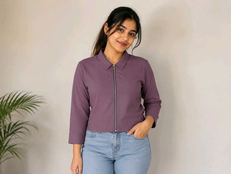 Women's Purple Zip-Up Jacket