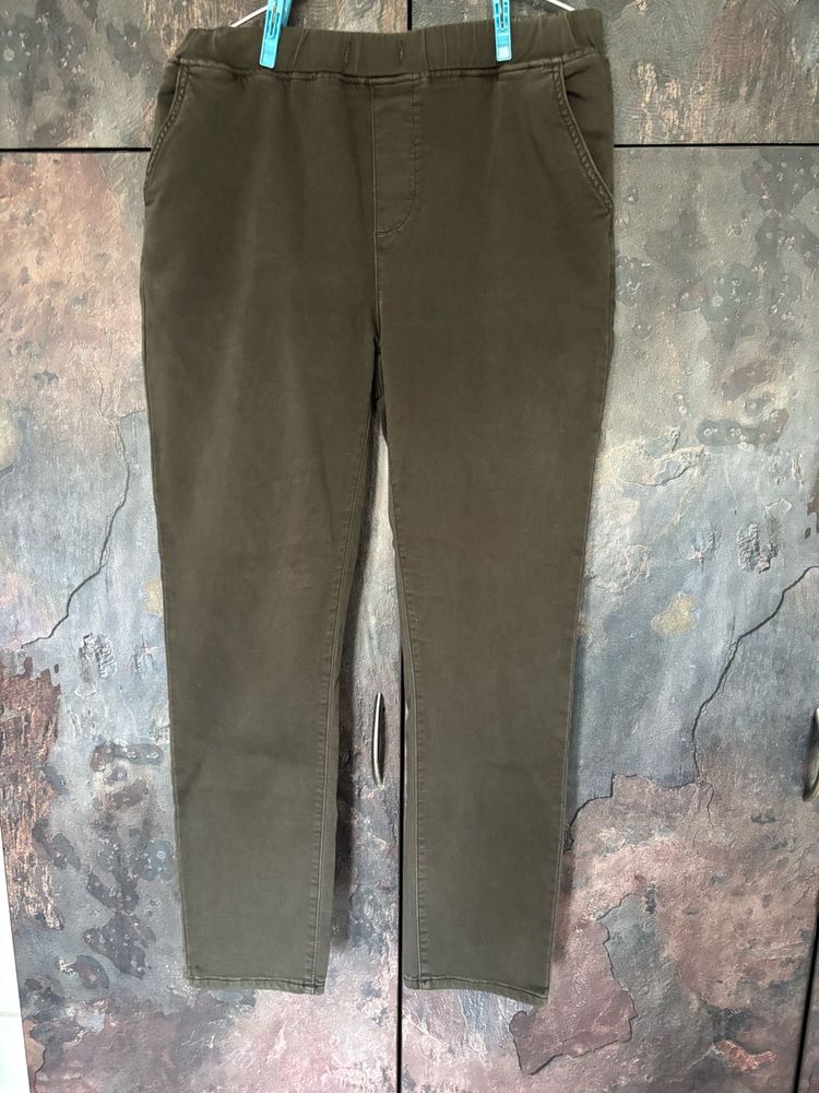 Olive Green Pull-On Pants