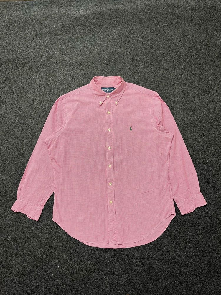 Ralph Lauren Pink Gingham Button-Down Shirt
