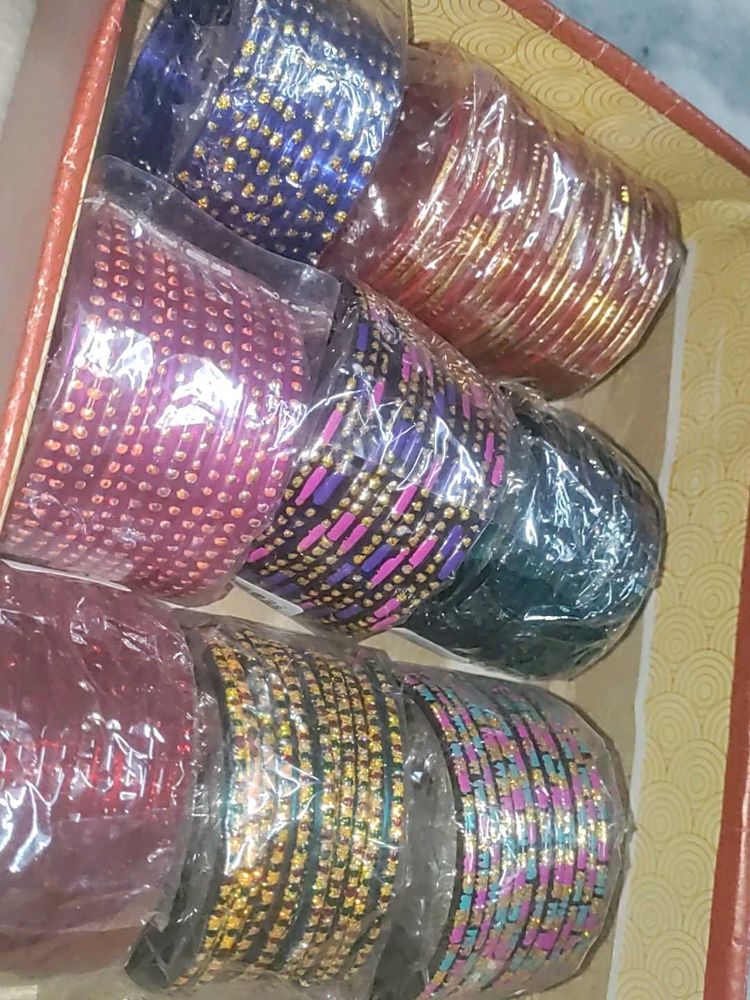 Set of Colorful Indian Glass Bangles
