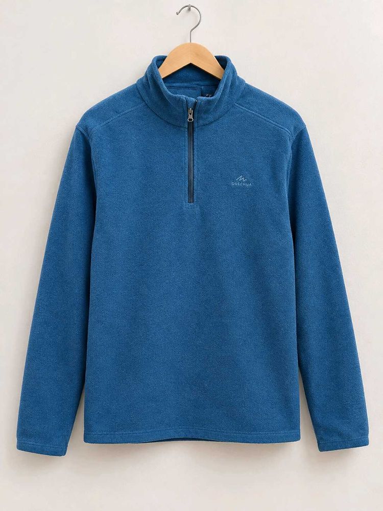 Men's Blue Decathlon Fleece Quarter Zip Pullover