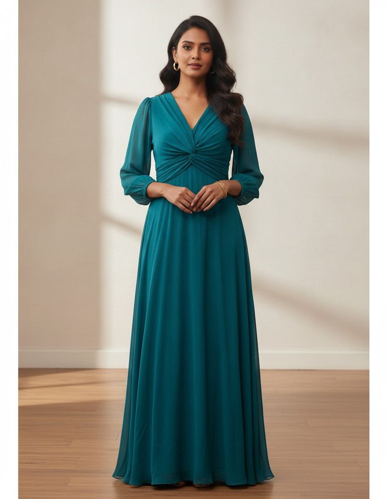 Elegant Teal Maxi Dress