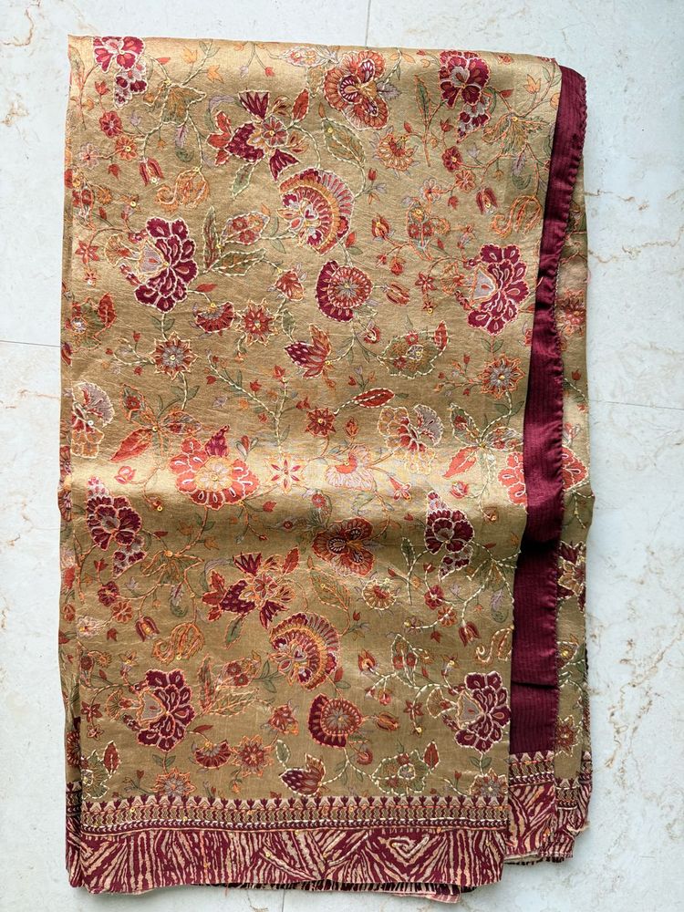 Kantha work Papar Silk Saree