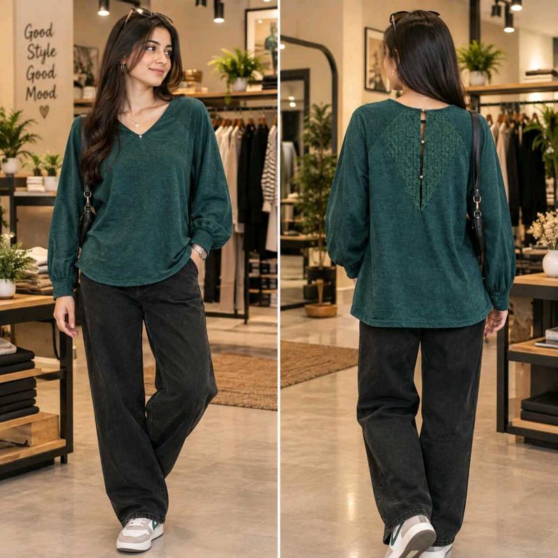 🇳🇿💫🎀Stylish V-Neck Long Sleeve Top