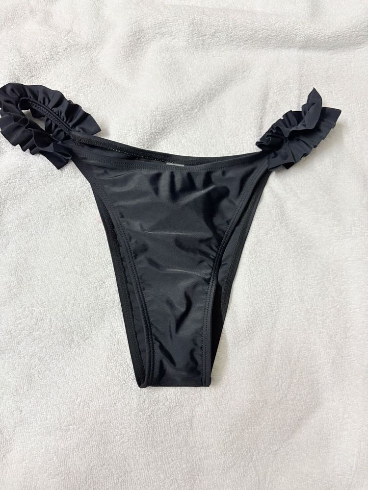 Black Bikini Bottom with Ruffles