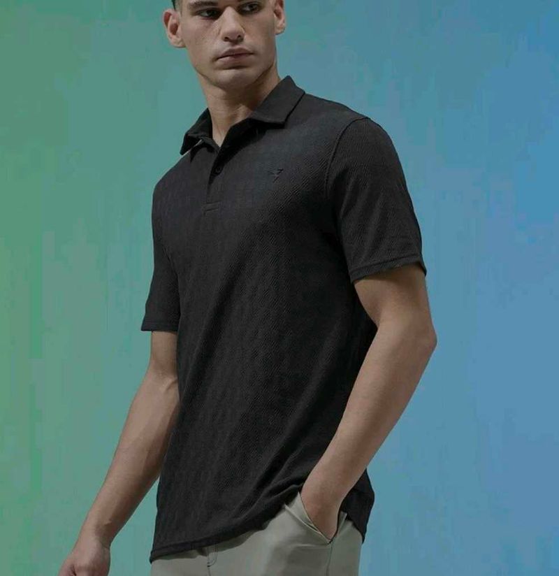 🎽🏏Men's Green Textured Polo Shirt