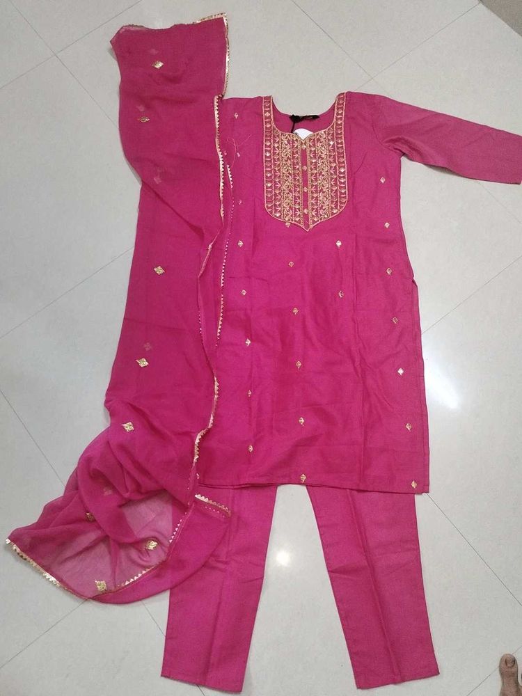 Pink Cotton Suit