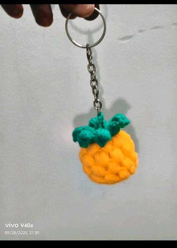 Handmade Crochet Pineapple Keychain