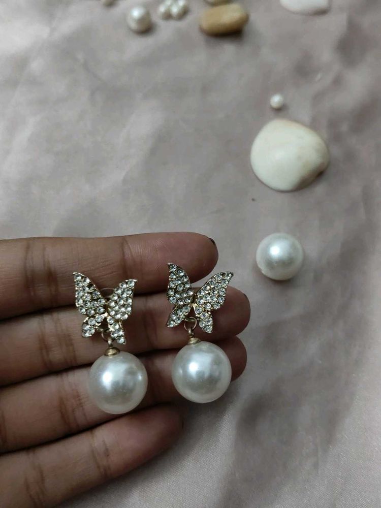 Butterfly Pearl Earrings
