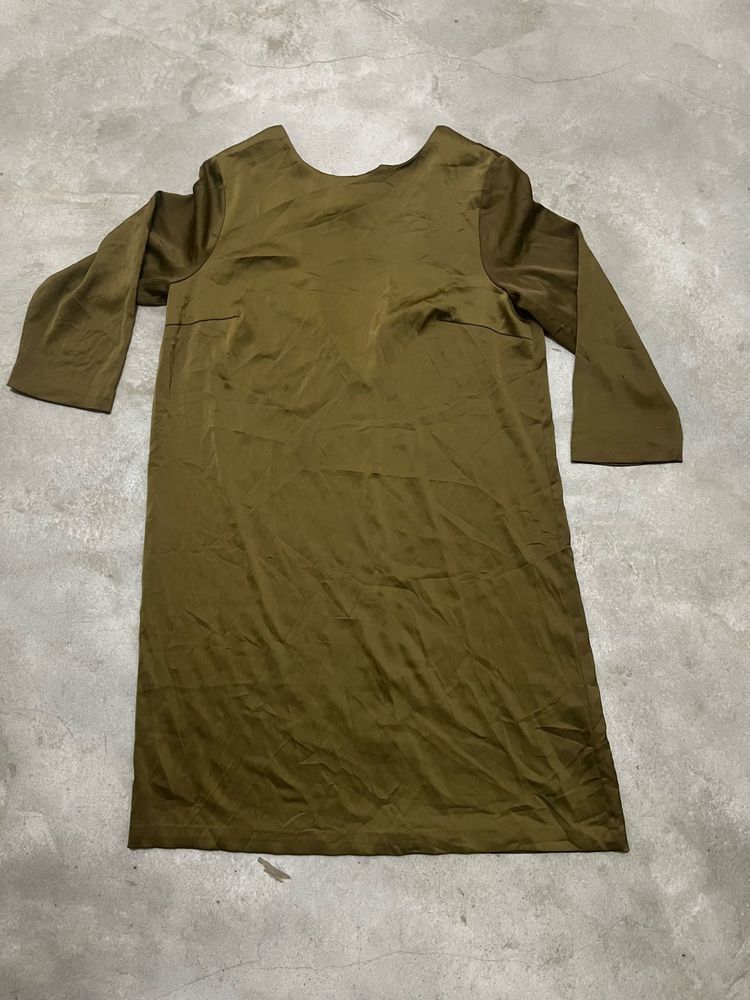 H&amp;M Olive Green Dress with Open Back Detail