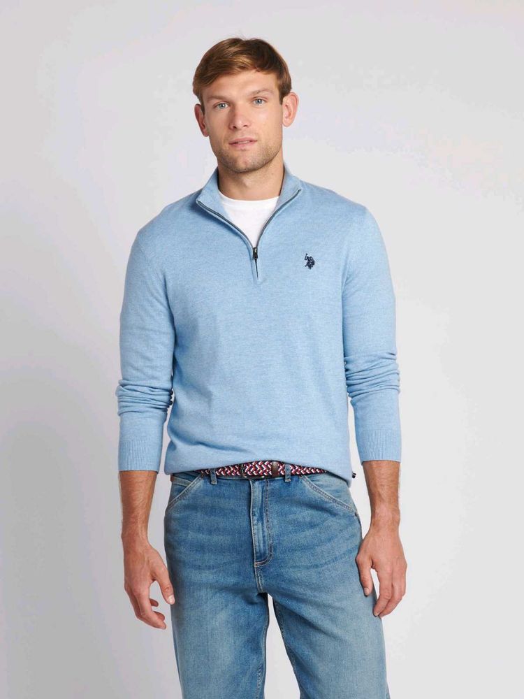 formerly Marlboro Classics,light Blue , Zip Swe