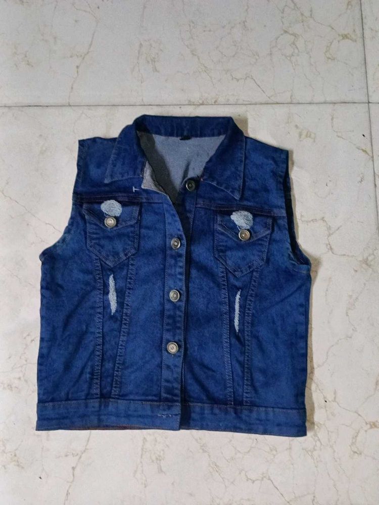 Women's Blue Denim Vest