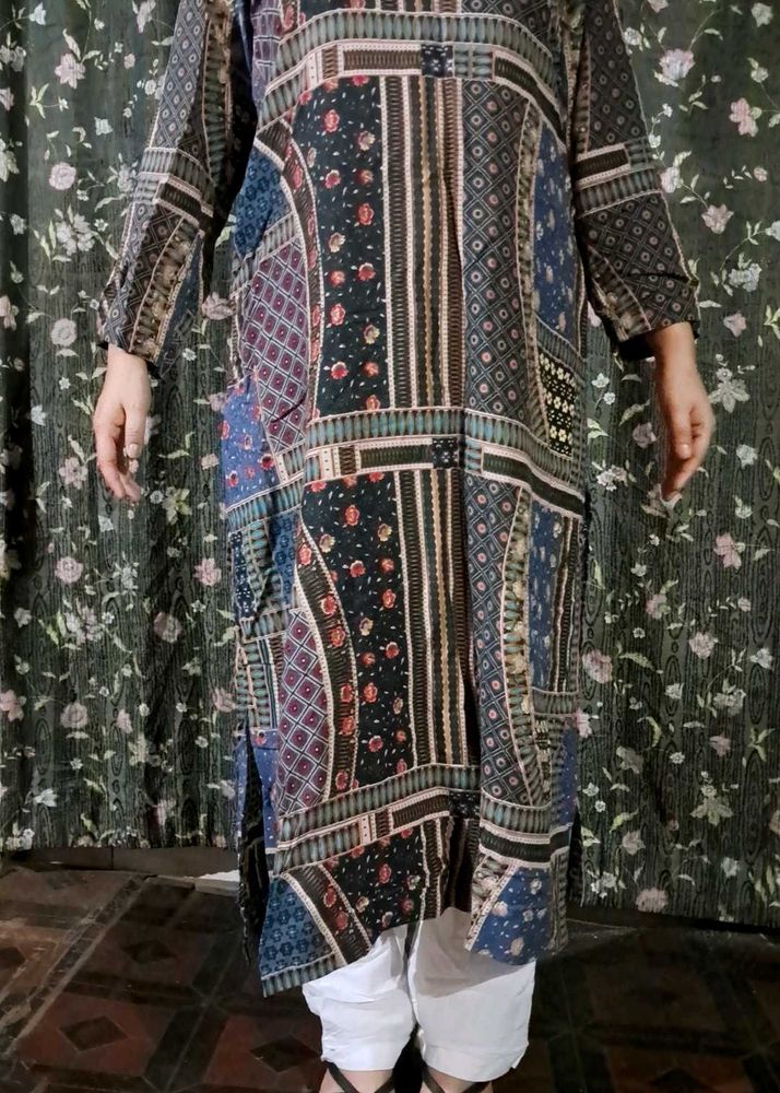 Patchwork Print Tunic Dress
