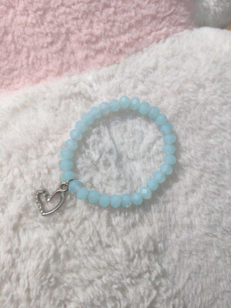Beaded Bracelets with Heart Charm 🪩 ( 2 pc )