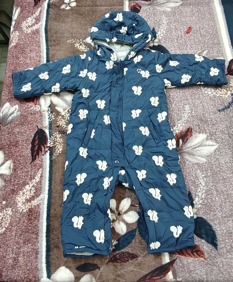 Adorable Squirrel Print Snowsuit