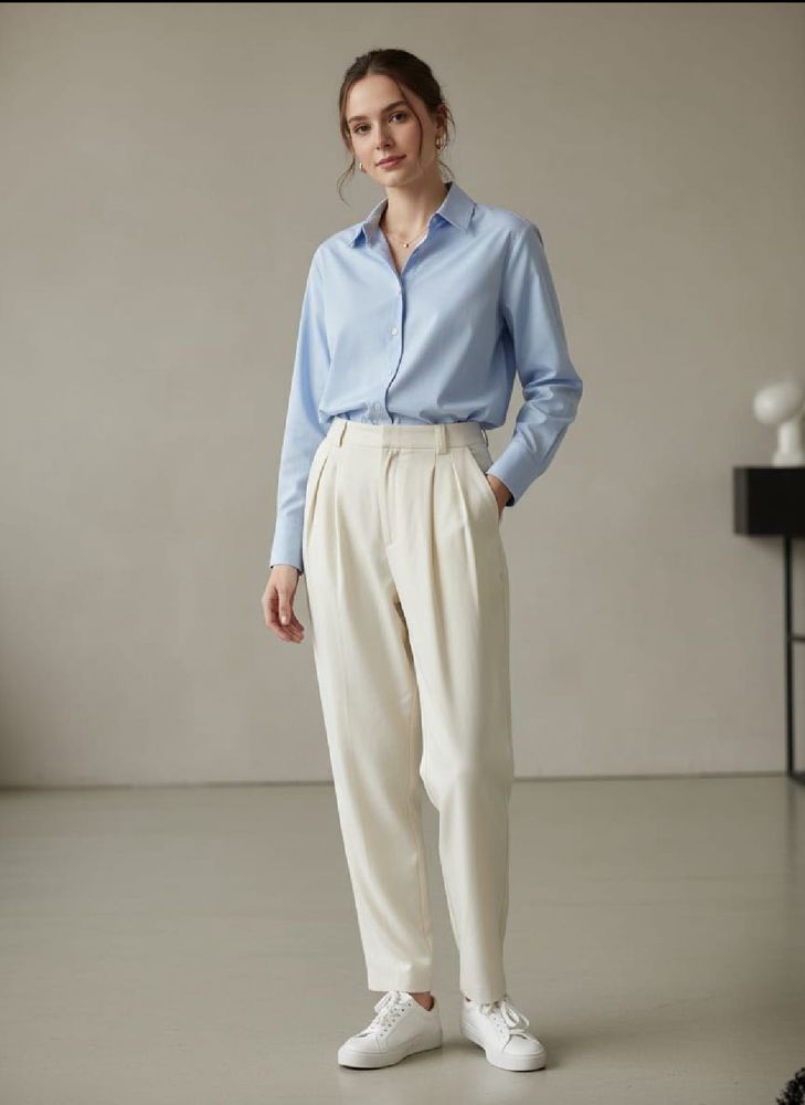 High-Waist Korean Trousers with Wide Baggy Fit