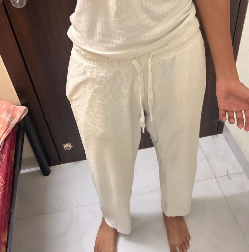 Max white Textured Lounge Pants
