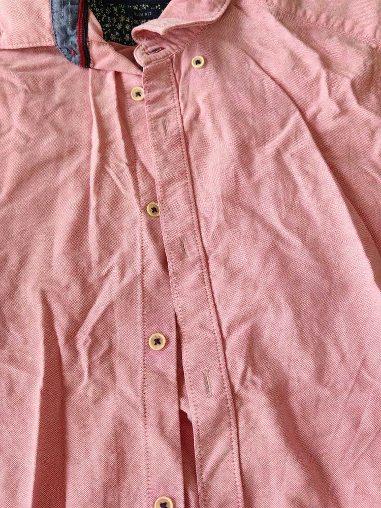 Men's Pink Zara Man Long Sleeve Shirt refer descr