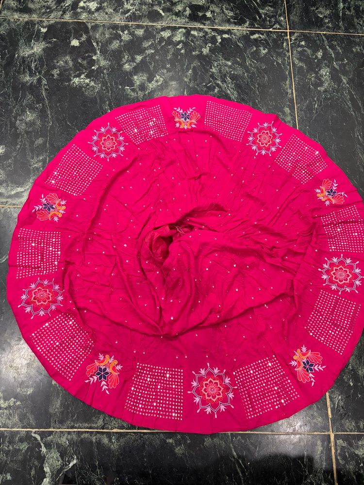Vibrant Pink Embroidered Lehenga Skirt