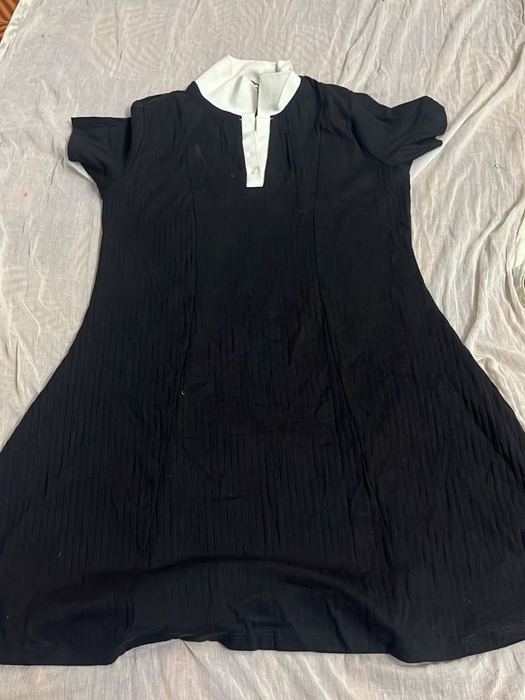 Classic Black &amp; White Collared Dress