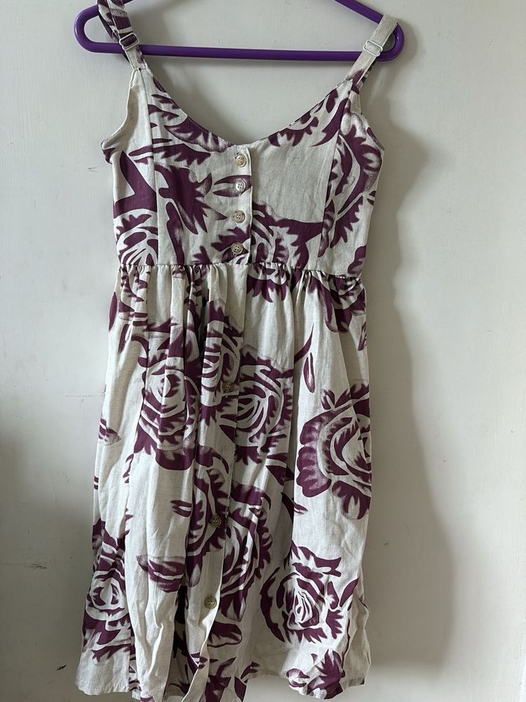 Floral Print Button-Front Dress