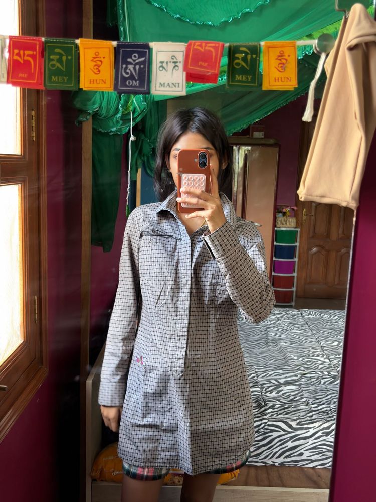 Chic Checked Tunic Shirt