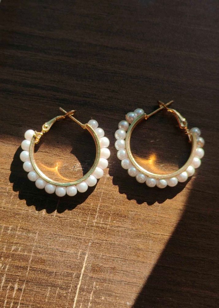Pearl Hoop Earrings