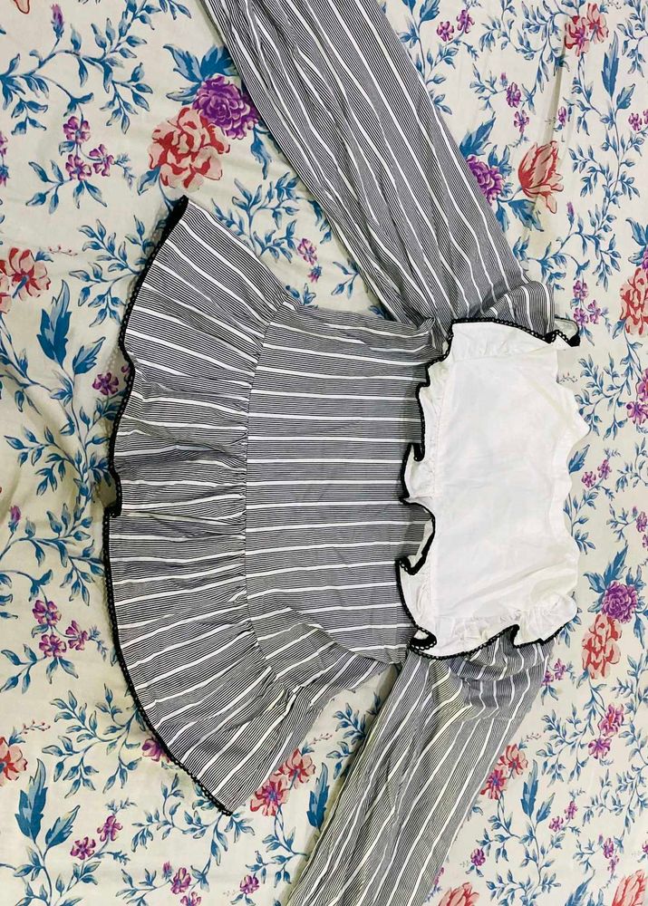 Striped Ruffled Top