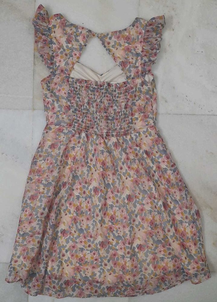 Floral Peach Mini Dress