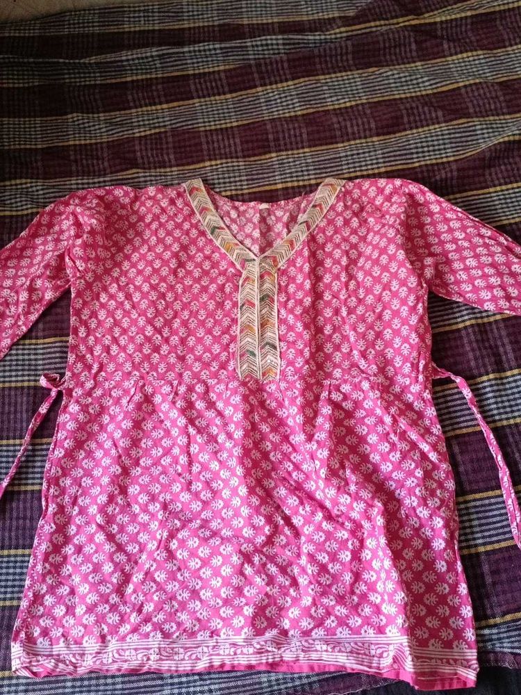 Beautiful Pink Printed Kurta