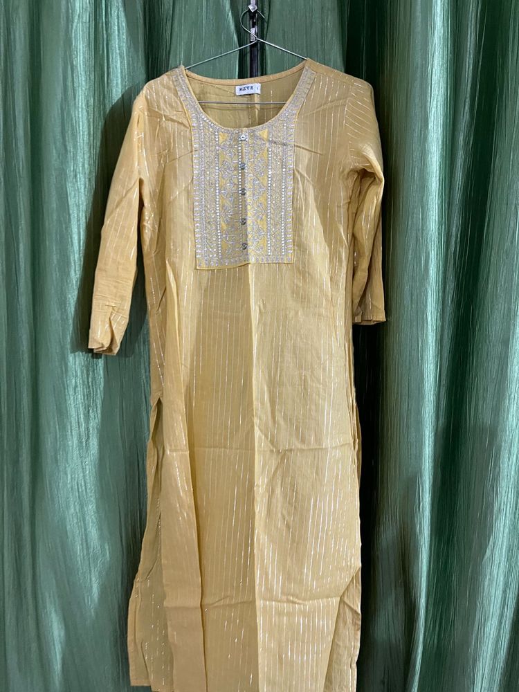 Yellow Kurta with Embroidery