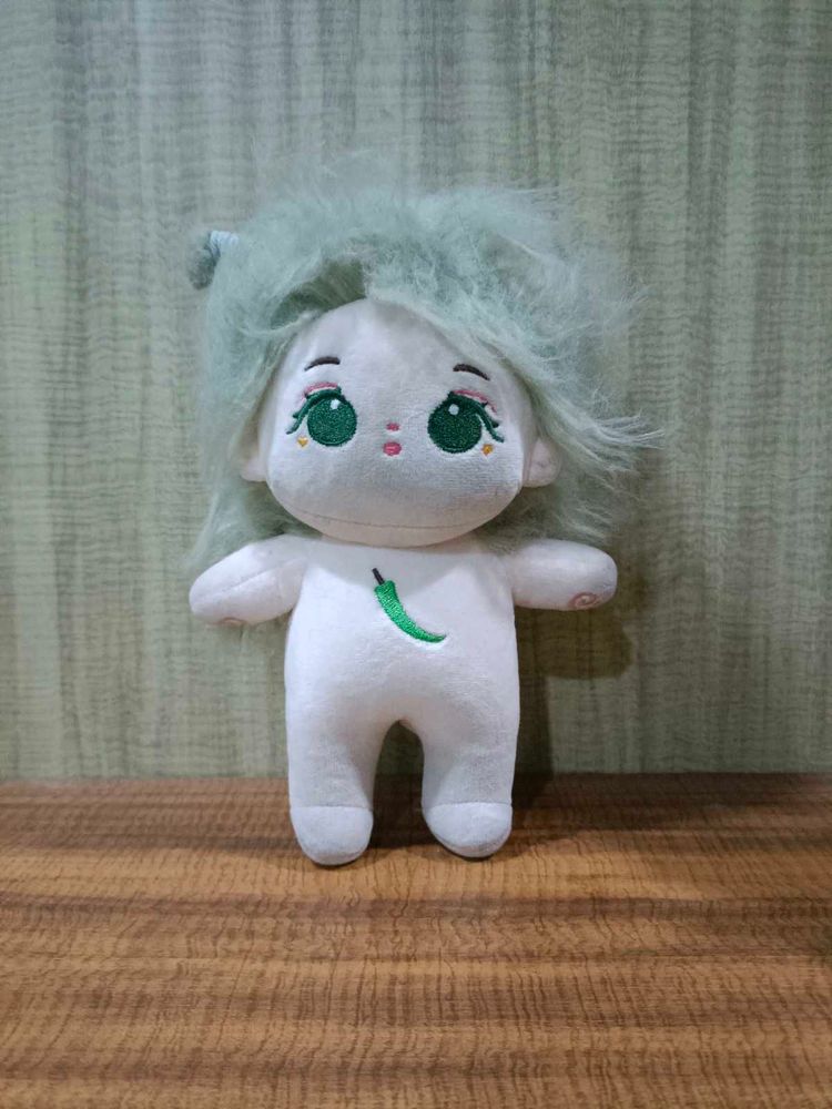 Cute Plush Doll with Green Hair