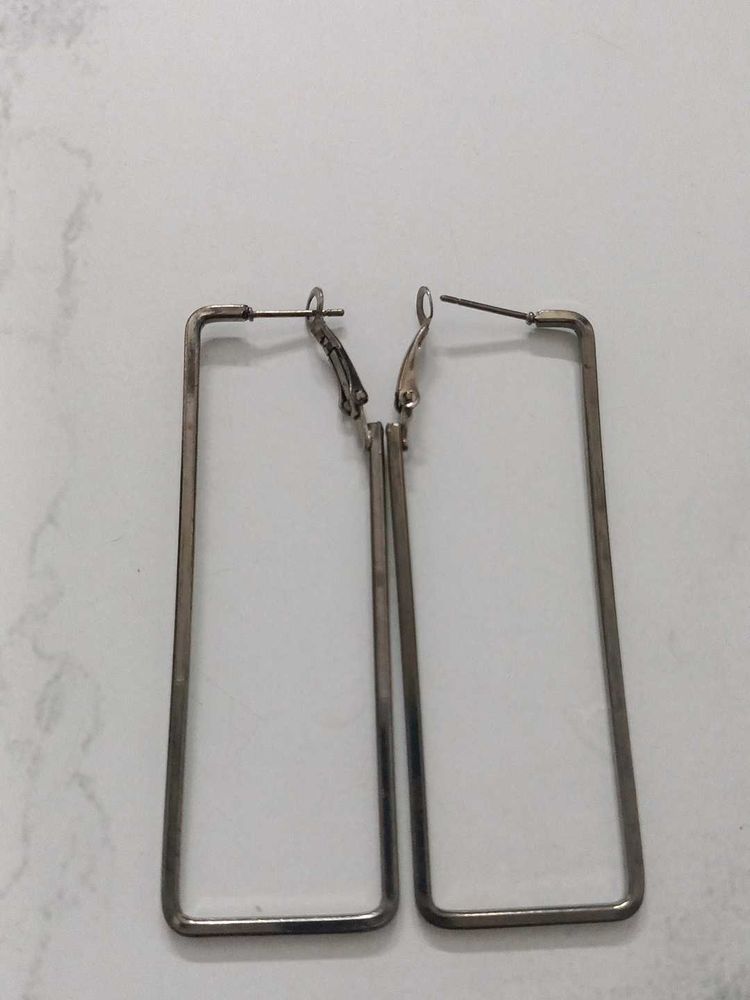 Statement Rectangle Hoop Earrings