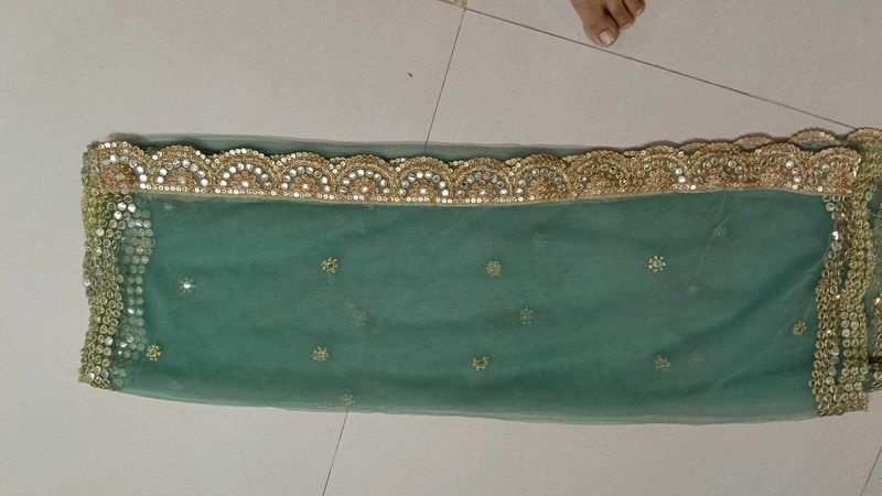 Beautiful TealDupatta with Embellishments