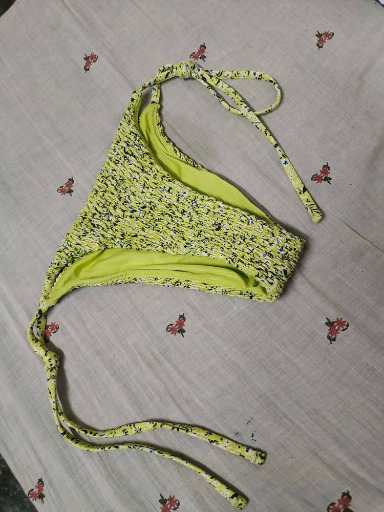 Yellow Floral Smocked Bikini Bottom