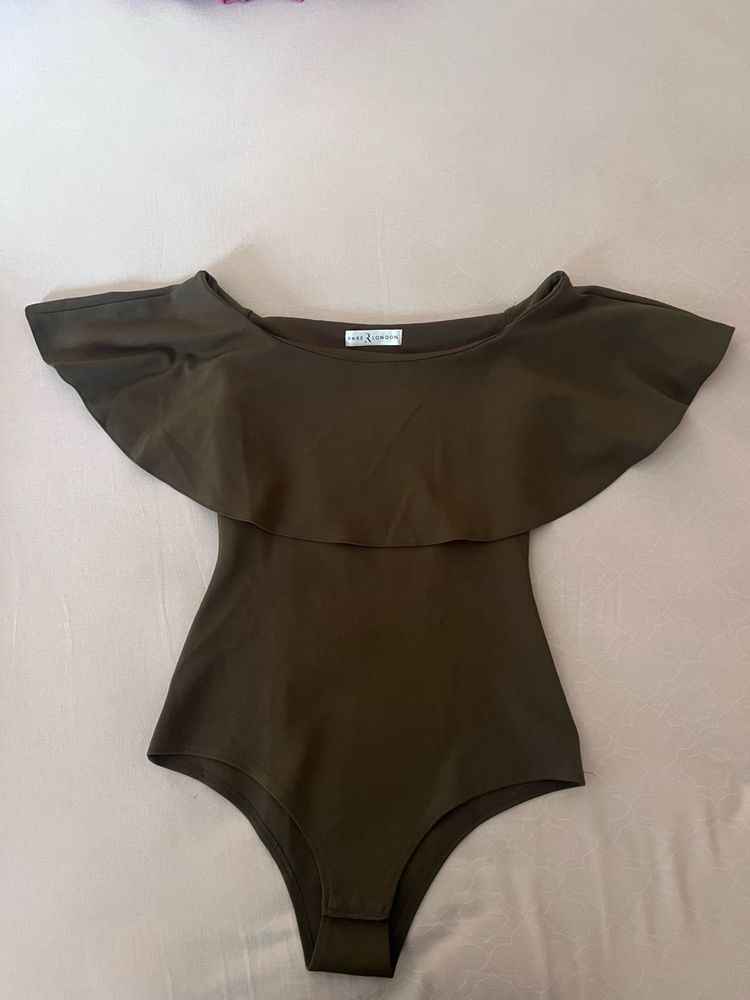 Olive Green Off-Shoulder Bodysuit
